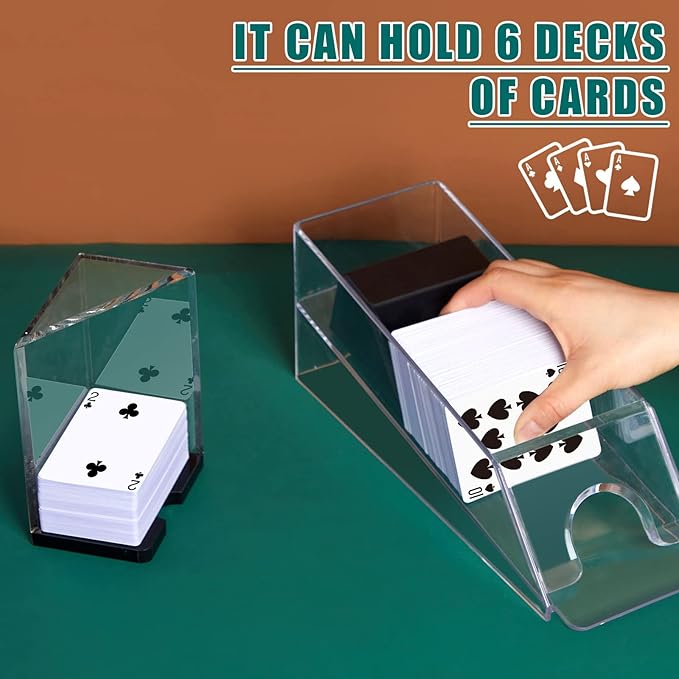 Aoriher Blackjack Game Combo Set Including Blackjack 6 Deck Automatic Card Shuffler 6 Shoe and 6