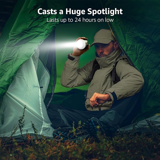 LE LED Camping Lantern Rechargeable, 310LM, 5 Light Modes, Power Bank, Waterproof, Mini Flashlight