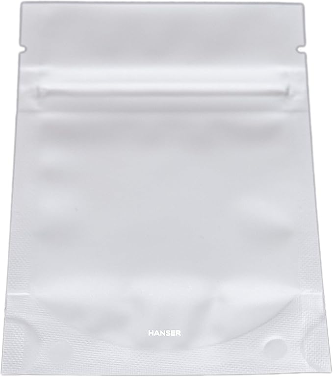 HANSER | Smell Proof Odorless Mylar Resealable Foil Pouch Bags with clear Window | Stand up bottom