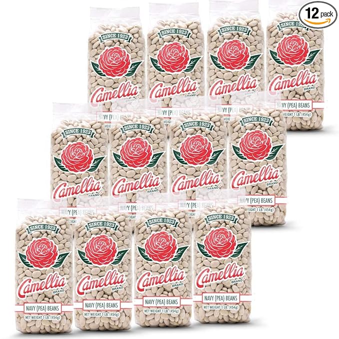 Camellia Brand Dried Navy (Pea) Beans ??Premium White Beans for Southern-Style Baked Beans, Soups