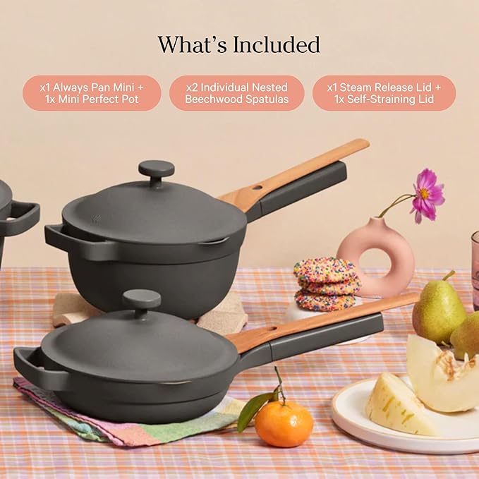Our Place Mini Home Cook Duo - 8.5" Always Pan & Small Perfect Pot Bundle | Multi-Functional