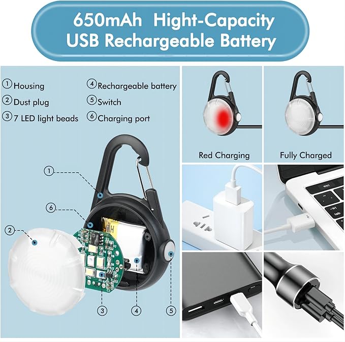 4 Modes Dog Collar Lightï¼? Packs IP68 Waterproof Dog Lights for Night Walking, USB Rechargeable