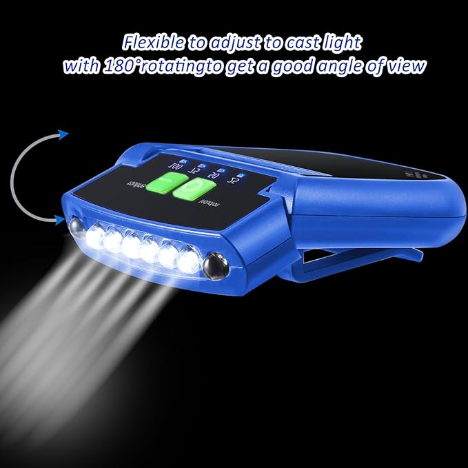 Mudder LED Clip on Cap Lights USB Rechargeable Cap Flashlight Clip Waterproof Ultra Bright Hat