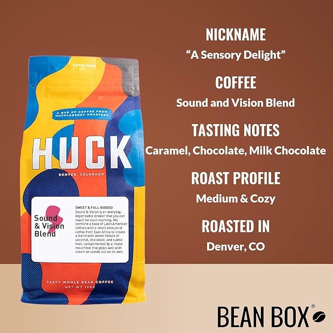 Bean Box Denver Coffee Sampler, 2-Pack - Roasted by Huckleberry Roasters, Gourmet Arabica Coffee