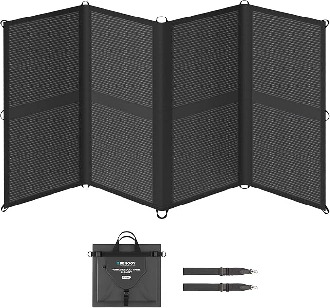 Renogy 200W Portable Solar Panel Blanket, 25% High Efficiency N-Type Foldable Solar Charger for