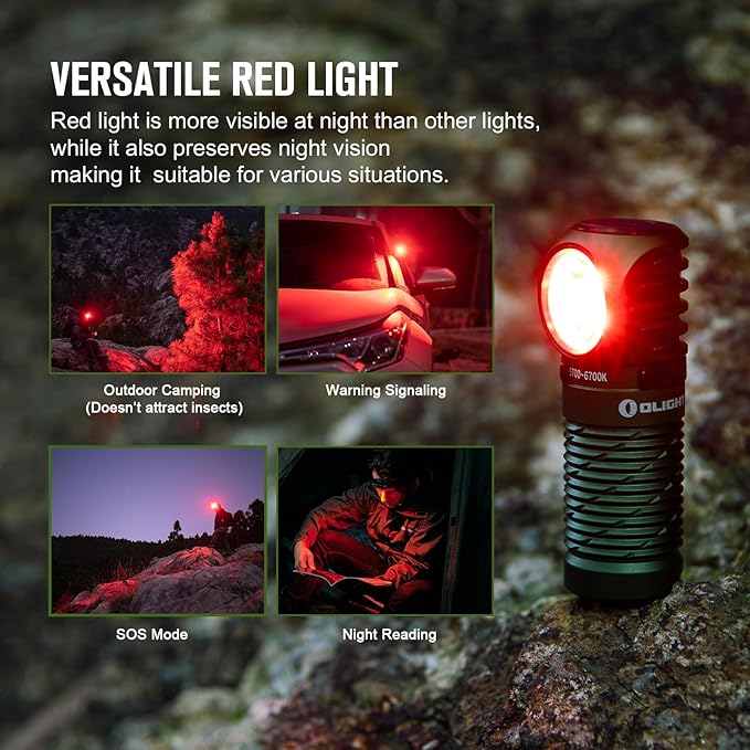 OLIGHT Perun 2 Mini Headlamp 1100 Lumens LED Head Flashlight, Rechargeable Headlight with Red Light