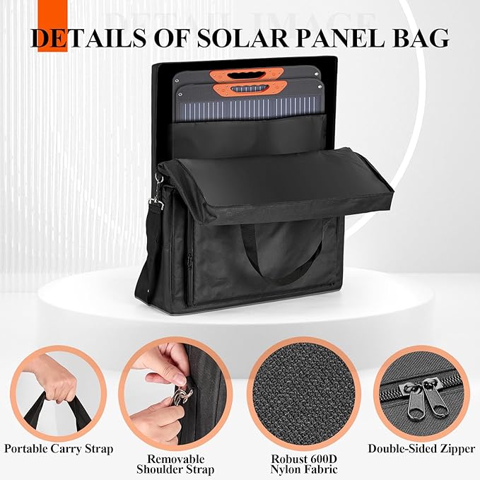 Bag for Portable Solar Panel 100w 200w,Waterproof Solar Panel Carrying Case Compatible with Jackery