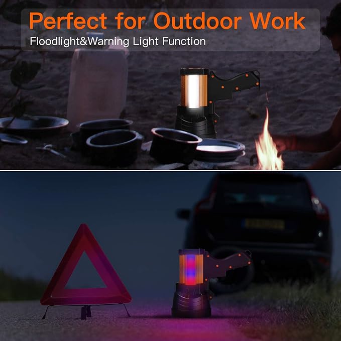 BUYSIGHT Rechargeable Spotlight,Spot Lights Hand held High lumens Large Flashlight Handheld