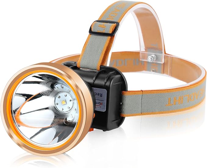 Superbright Rechargeable LED Headlamp,Waterproof Headlight with 2 Modes and Adjustable