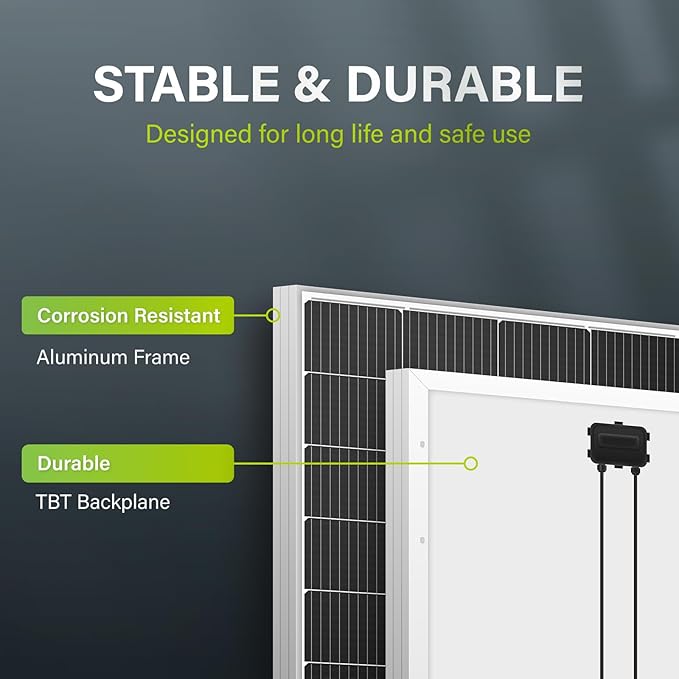 Newpowa 10BB Cell 200W Monocrystalline 200 Watt 12V Solar Panel High Efficiency Mono Module RV