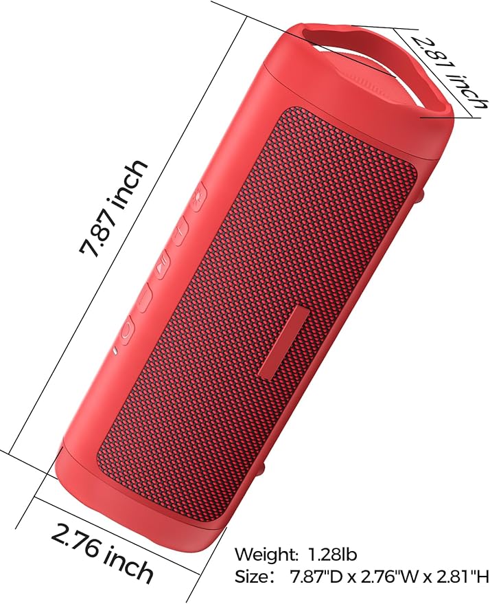 Bluetooth Speaker with HD Sound, Portable Wireless, IPX5 Waterproof, Up to 20H Playtime, TWS