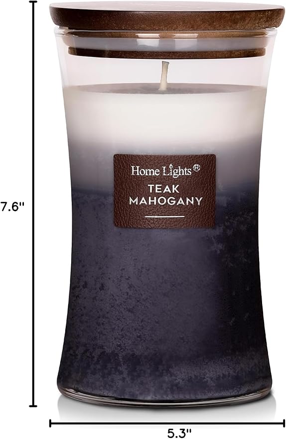 HomeLights 3-Layer Candles for Home Scented, 21.52 OZ Natural Soy Wax Scented Candles Burns Up to