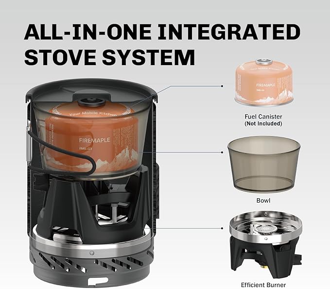 Fire-Maple "Fixed Star 1" Personal Cooking System | Pot/Jet Burner Stove System with Electric