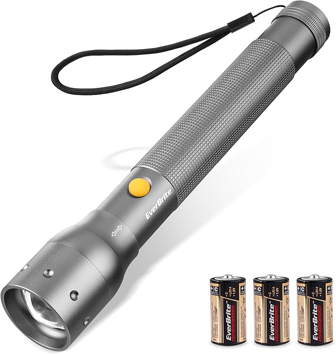 EverBrite Ultra Bright Tactical Flashlight, 900 Lumen Zoomable Adjustable Focus, 3 Light Modes