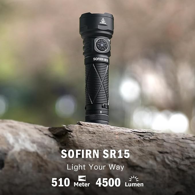 Sofirn SR15 Rechargeable Flashlight High Lumen, 4500 Lumen Super Bright Pocket Flashlight with