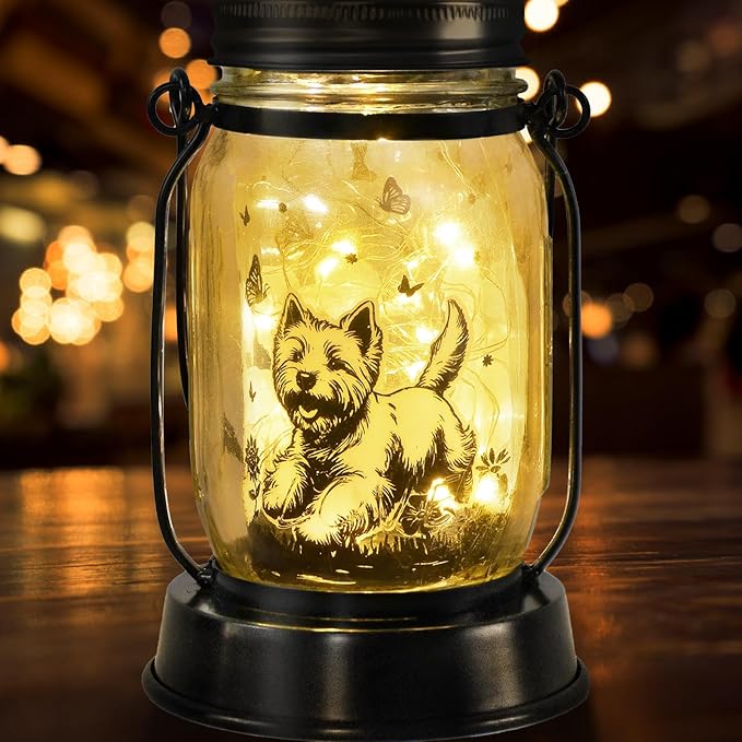 Yorkie Dog Gifts for Women/Men Yorkshire Terrier Solar Lanterns Mom Birthday Dog Lovers Lantern Pet