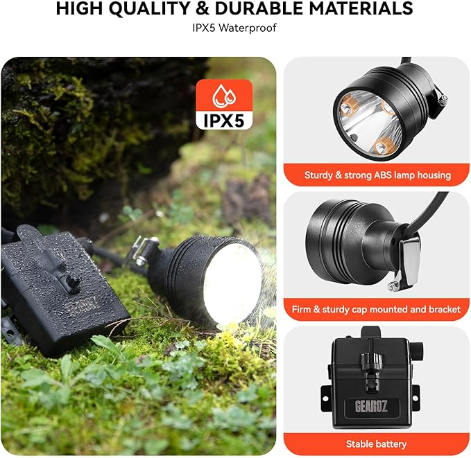 10W Coon Hunting Lights Headlamp for Coyotes Hog Predators, Rechargeable & IPX5 Waterproof, 6