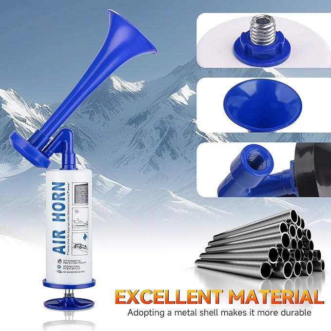 Air Horn for Safety, Loud HandHeld Air Horn for Boats Events Camping Reusable, Sports Pump Horn