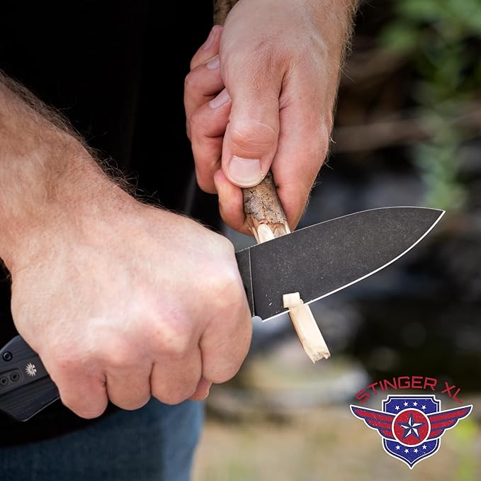 Off-Grid Knives - STINGER XL Folding Knife, 154CM Steel, Full Flat Grind, G10 Scales, Ceramic