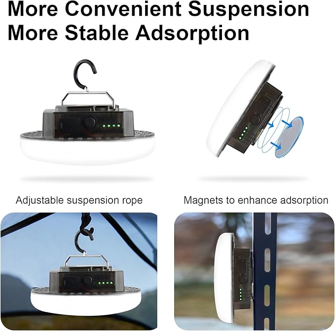 10000mAh Rechargeable 3000LM Tent Light Camping Light, 6500K 24Hours Long Play Time , Outdoor Night
