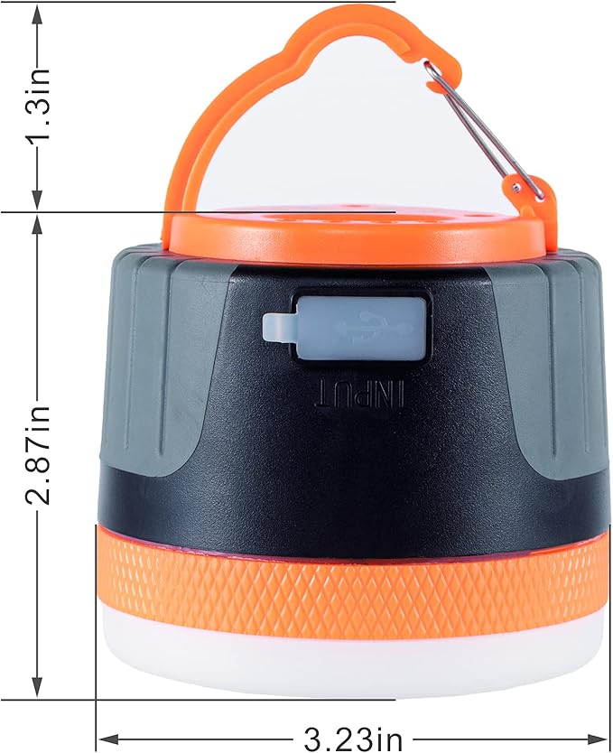 LIT-PaTH LED Camping Light, Rechargeable Lantern with Magnet Base, 4400 mAh, Survival Kit for