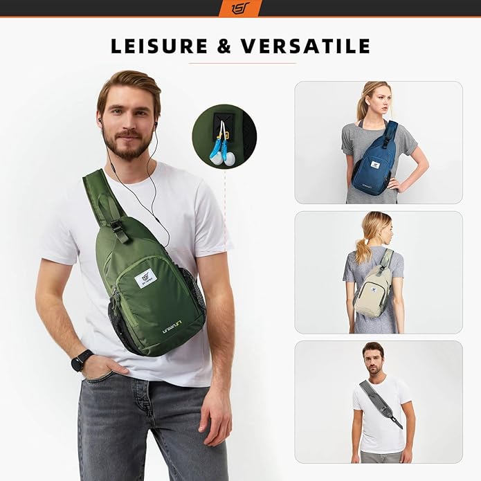 SKYSPER Sling Bag RFID Crossbody Sling Backpack Cross Body Shoulder Bag Travel Hiking Daypack for