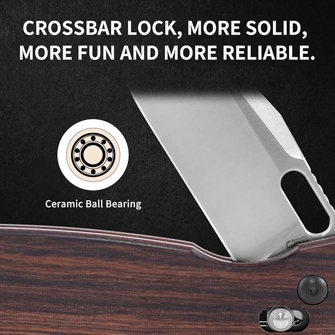 CJRB Prado Folding Pocket Knife 3.76" AR-RPM9 Sand Polish Steel Blade Rosewood Handle Crossbar Lock