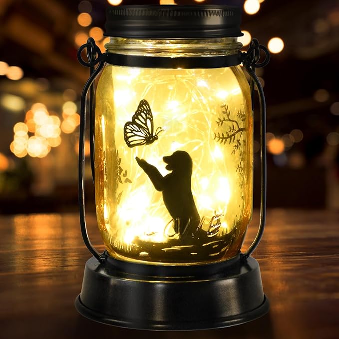 kyoryuger Dog Solar Lanterns Retriever Dog Solar Lights Golden Retriever Gifts for Women Men Dog