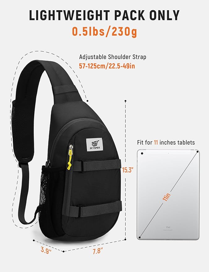 SKYSPER Sling Bag Anti-Theft RFID Crossbody Bag Travel Cross Body Backpack Shoulder Hiking Sling