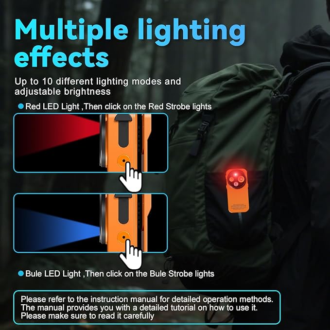 EDC Flashlight Clip-on Light, 530 Lumens Rechargeable with Type-C Charging, Combines Floodlight