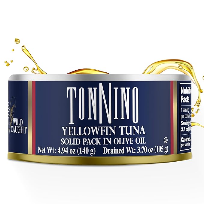 Tonnino Yellowfin Tuna Fish in Olive Oil - Pack of 12 Can (4.94 Ounces (Pack of 12), Olive Oil)