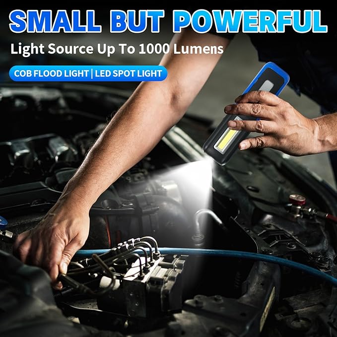 Work Light, 1000 Lumens Bright LED Work Lights, Rechargeable Work Light for Mechanics Portable&