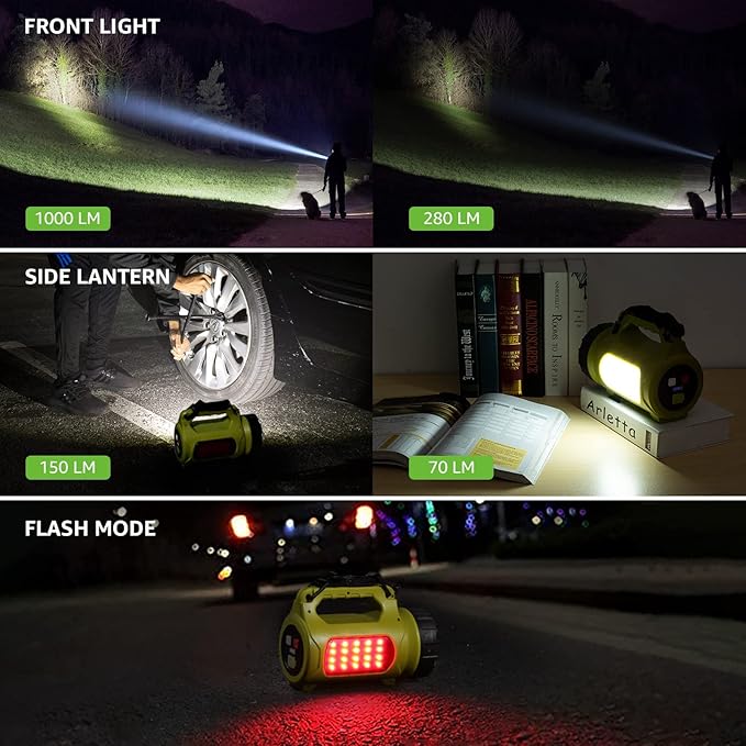 LE Rechargeable LED Lantern, Camping Essentials, 1000LM, 5 Light Modes, Power Bank, IPX4