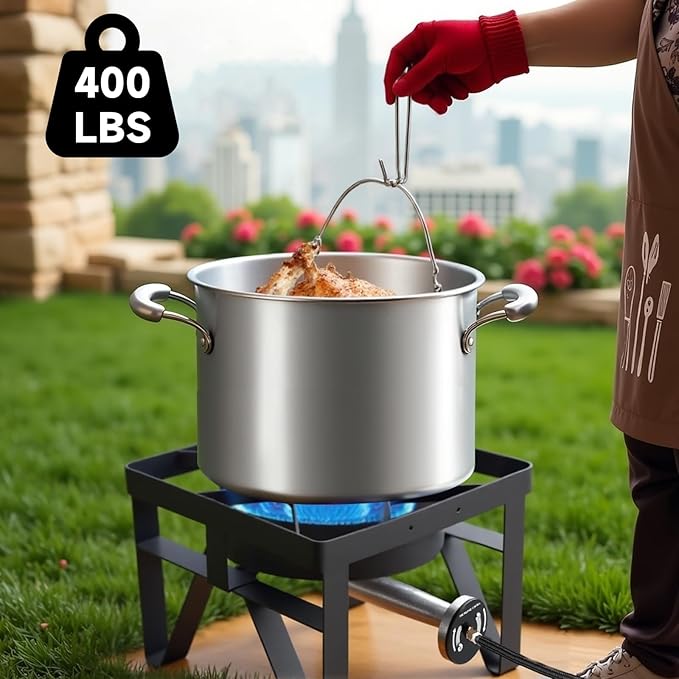 SKOK 200,000 BTUs High Pressure Single Burner Propane Camping Stove - Portable Outdoor Stove for