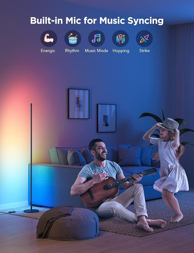Govee RGBIC Floor Lamp Basic 2-Pack, Compatible with Alexa, LED Smart Standing Lamp with Voice