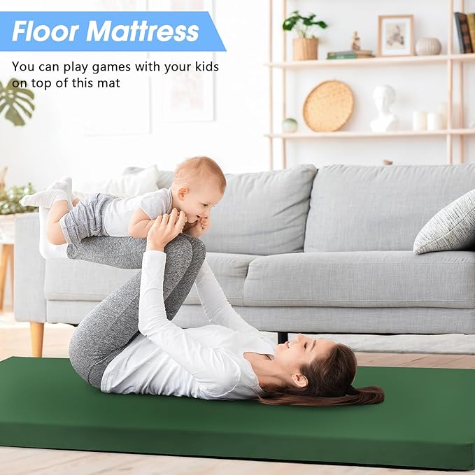 CYMULA Memory Foam Camping Mattress Pad,3inch Sleeping Pad for Camping,Non-Slip Bottom Floor Cot