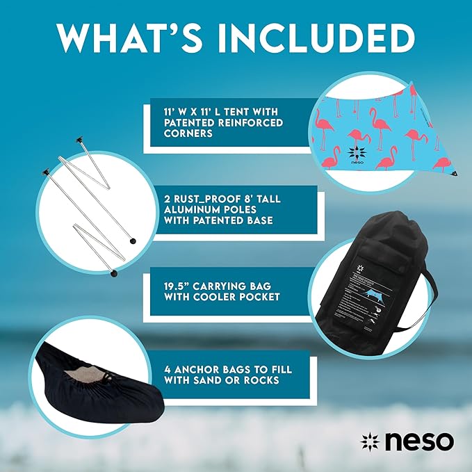 Neso Gigante - Portable Beach Tent - Ideal to Enjoy with Family and Friends - UPF 50+