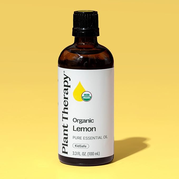 Plant Therapy Organic Lemon Essential Oil 100% Pure, USDA Certified Organic, Undiluted, Natural