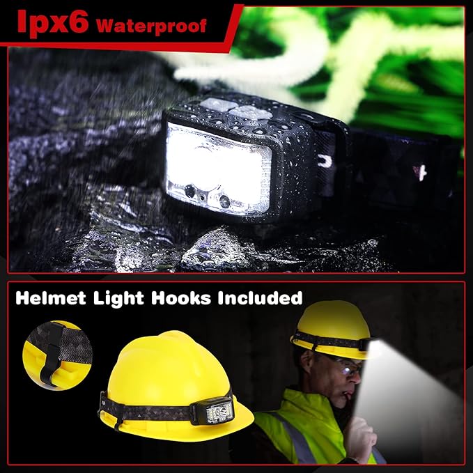 Headlamp Rechargeable,2 Pack 2000 Lumen Super Bright Led Headlamp,16 Modes Motion Sensor Head