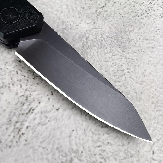 Push Button Lock Knife, Tactical Speedsafe Assisted EDC Folding Knife, Black Stonewashed Reverse