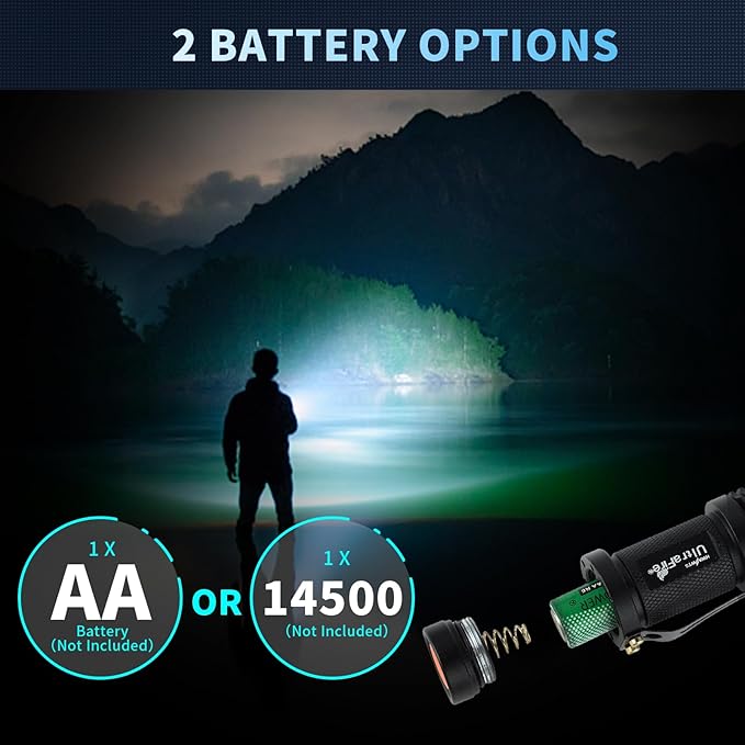 ULTRAFIRE 5 Pack SK68 Tactical and Small Flashlights,7w 3-Mode Pocket Torch Adjustable Focus Zoom