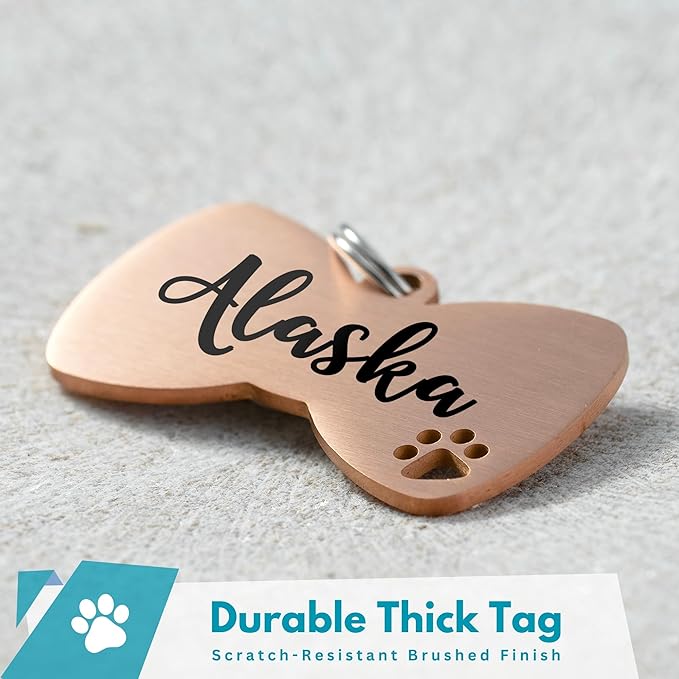 Ultra Joys Dog Tags Personalized for Pets - Hollow Paw Custom Pet ID Tag - Engraved Dog Tag for