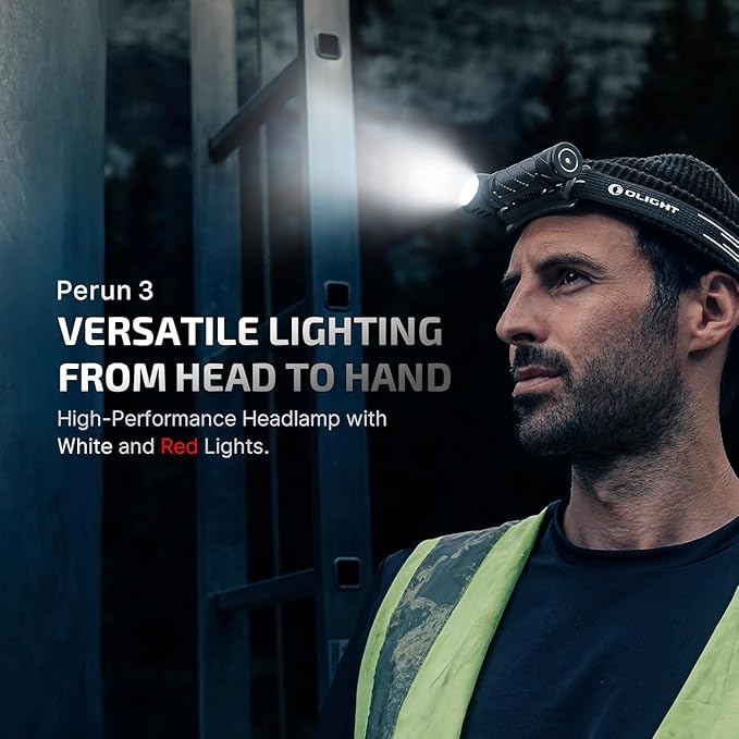 OLIGHT Perun 3 Rechargeable Headlamp Flashlight, 3000 Lumens LED Headlight with Red Light