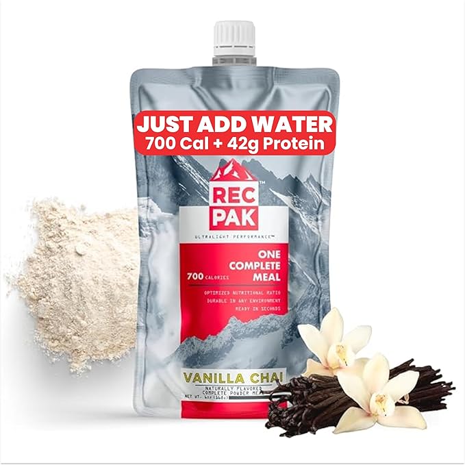 RecPak Performance Ultralight Instant Meals For Your Next Adventure | 700 Cal 42g Protein I Vanilla