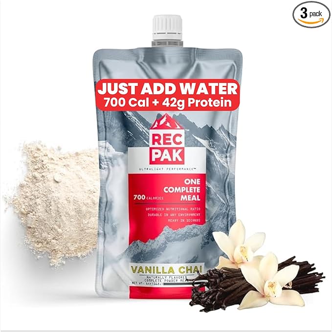 RecPak Performance Ultralight Instant Meals For Your Next Adventure | 700 Cal 42g Protein I Vanilla