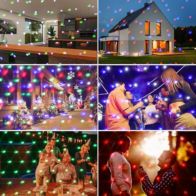 Christmas Snowfall Projector Lights,FLEVO LED Light Projector,Outdoor Holiday Lights with Clear