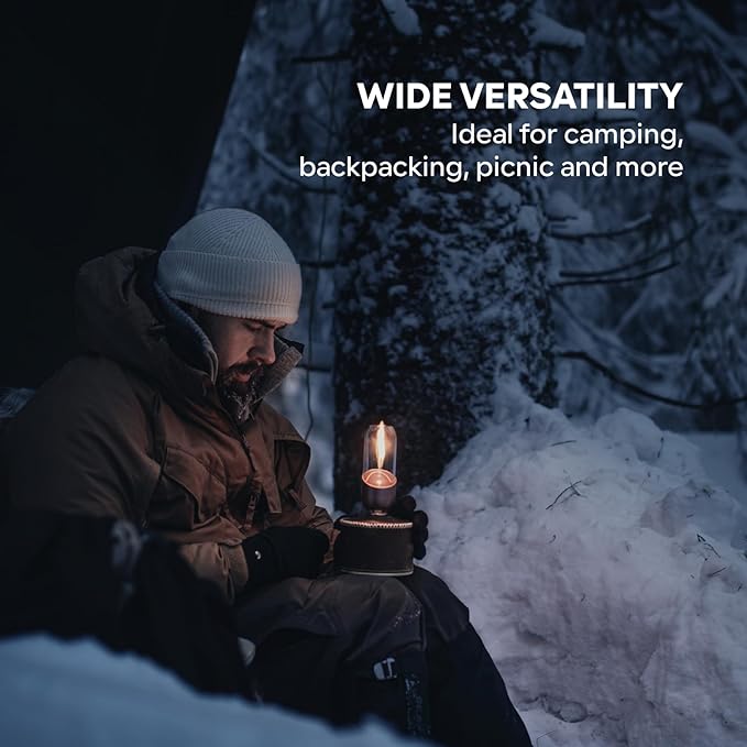 Fire-Maple Orange Camping Lantern Glass, Steel & Aluminum | Propane or Isobutane Fuel Canister