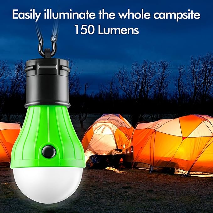 Portable LED Tent Lamp, Clip Hook Hurricane Emergency Light Bulb, Camping Equipment Lanterns for