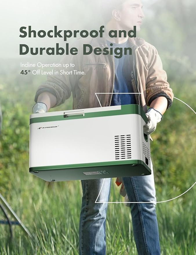 A-Premium 12 Volt Refrigerator 21QT/20.1L Portable Car Fridge Cooler, -4°F~68°F Portable Freezer