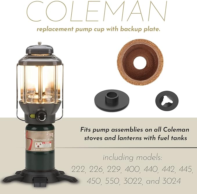 3000005094 For Coleman Lantern Stove Pump Cup Replacement Kit with Leather Pump Cap,Metal Nut and